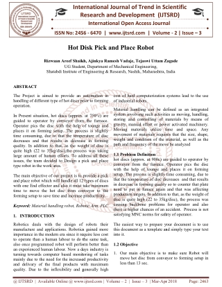 Hot Disk Pick and Place Robot