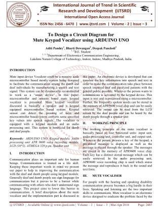 To Design a Circuit Diagram for Mute Keypad Vocalizer using ARDUINO UNO