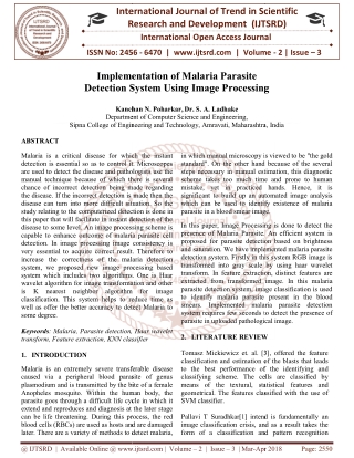 Implementation of Malaria Parasite Detection System Using Image Processing