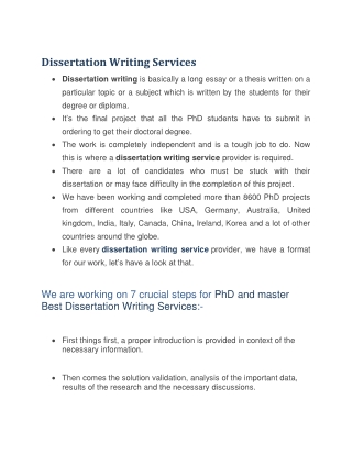 Hire Dissertation Writing Services