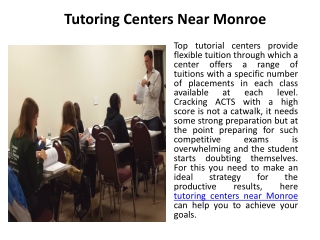 Tutoring Centers Near Monroe