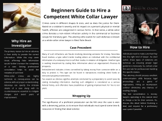 Beginners Guide to Hire a Competent White Collar Lawyer
