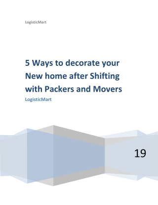 5 Ways to decorate your New home after Shifting with Packers and Movers in Mumbai