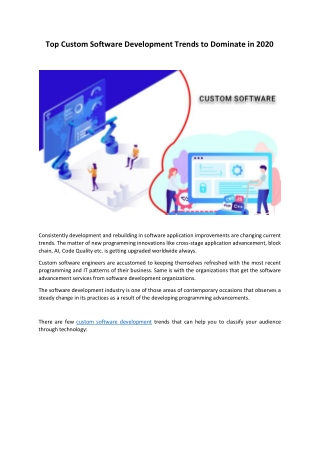 Top Custom Software Development Trends to Dominate in 2020