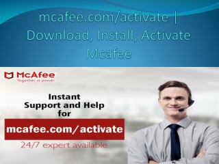 mcafee.com/activate - Download, Install and Activate