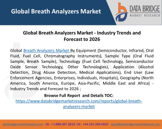 Global Breath Analyzers Market - Industry Trends and Forecast to 2026