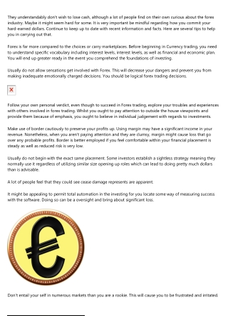 Suggestions To Effectively Deal with Your Foreign exchange Investment