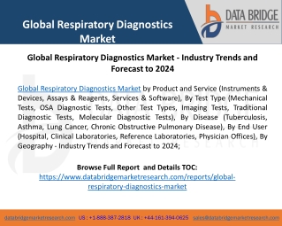 Global Respiratory Diagnostics Market - Industry Trends and Forecast to 2024