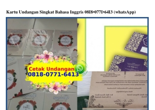 Kartu Undangan Singkat Bahasa Inggris 0818·0771·6413[wa]