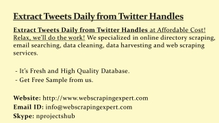 Extract Tweets Daily from Twitter Handles