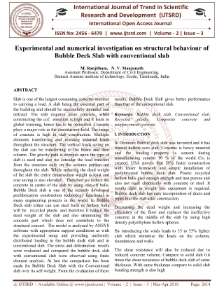 Experimental and numerical investigation on structural behaviour of Bubble Deck Slab with conventional slab