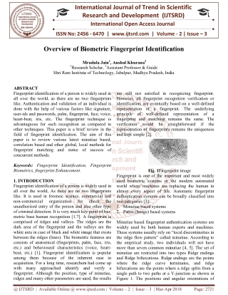 Overview of Biometric Fingerprint Identification