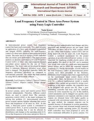 Load Frequency Control in Three Area Power System using Fuzzy Logic Controller