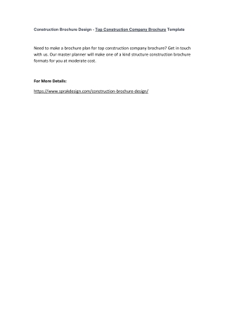 Construction Brochure Design - Top Construction Company Brochure Template