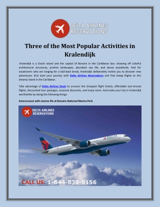 Three of the Most Popular Activities in Kralendijk