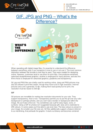 GIF, JPG and PNG – What’s the Difference?