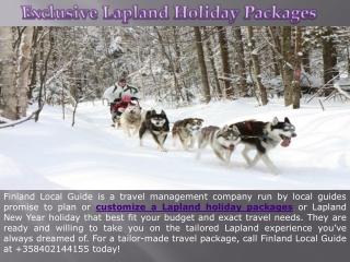Exclusive Lapland Holiday Package