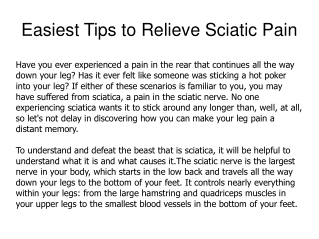 Easiest Tips to Relieve Sciatic Pain