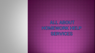 All about homework help services