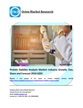 Protein Stability Analysis Market Size, Share, Trends, Analysis Report, Research and Forecast 2019-2025