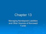 Managing Nondeposit Liabilities and Other Sources of Borrowed Funds