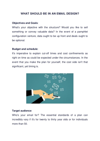 WHAT SHOULD BE IN AN EMAIL DESIGN?