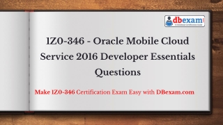 1Z0-346 - Oracle Mobile Cloud Service 2016 Developer Essentials Questions