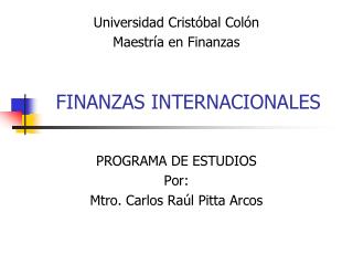 FINANZAS INTERNACIONALES