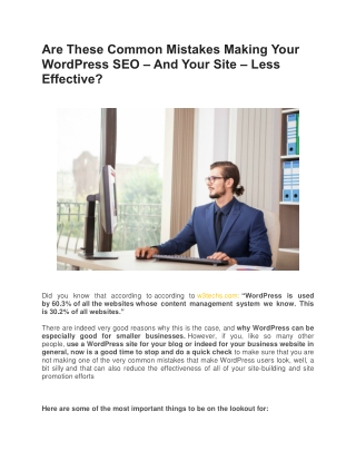 Are These Common Mistakes Making Your WordPress SEO – And Your Site – Less Effective?