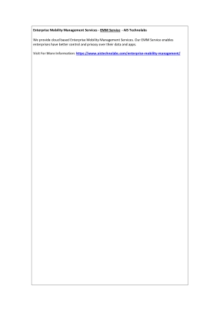 Enterprise Mobility Management Services - EMM Service - AIS Technolabs
