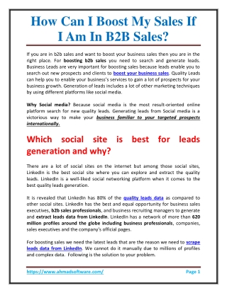 How can i boost my sales if i am in b2b sales?