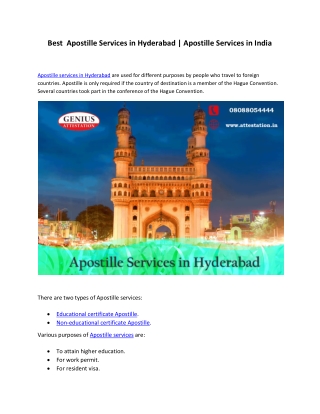 Best Apostille Services in Hyderabad | Apostille Services in India