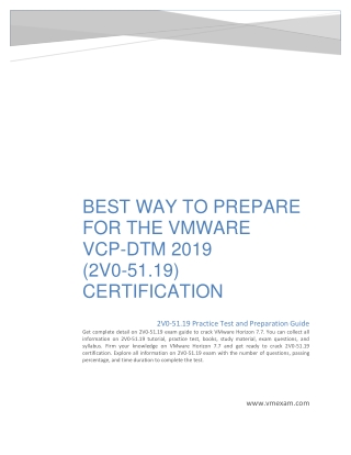 Best Way to Prepare for the VMware (2V0-51.19) Certification