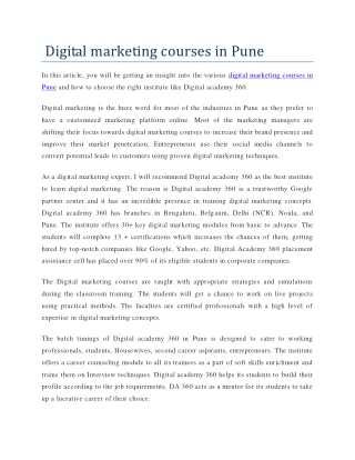 Digital Marketing Courses in Pune