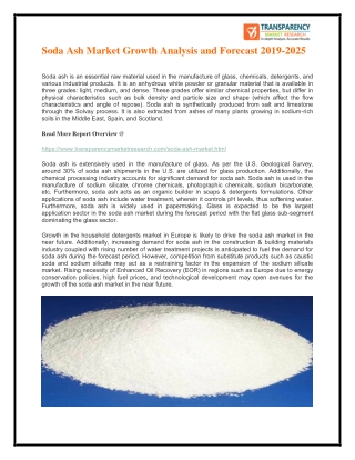 Soda Ash Market Growth Analysis and Forecast 2019-2025