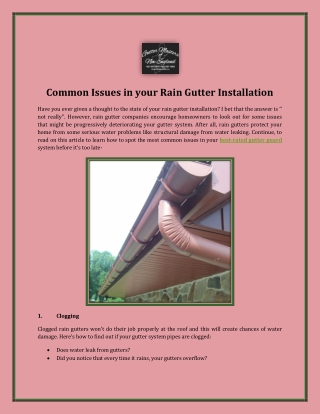 Rain Gutter Replacement Near me