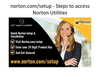 norton.com/setup - Steps to access Norton Utilities