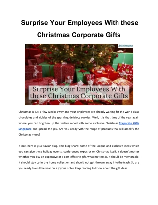 Surprise Your Employees With these Christmas Corporate Gifts