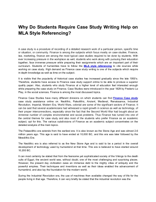 Why Do Students Require Case Study Writing Help on MLA Style Referencing?