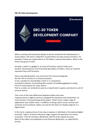 ERC-20 Token Development