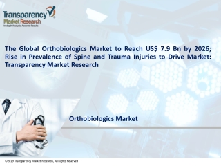 Orthobiologics Market to Reach US$ 7.9 Bn by 2026 - TMR