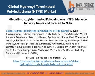 Global Hydroxyl-Terminated Polybutadiene (HTPB) Market – Industry Trends and Forecast to 2026