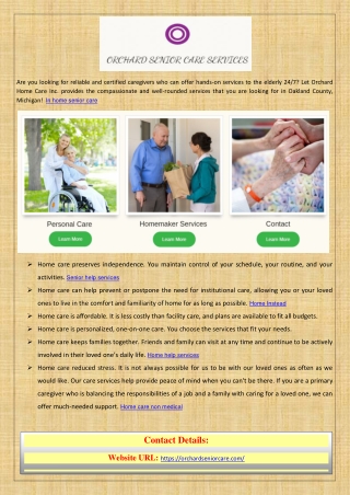 In home senior care | Home care non medical