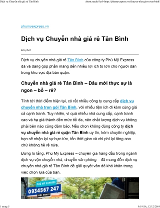 Dich vu chuyen nha gia re Tan Binh