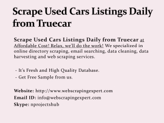 Scrape Used Cars Listings Daily from Truecar