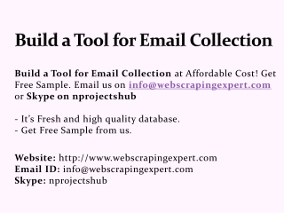 Build a Tool for Email Collection