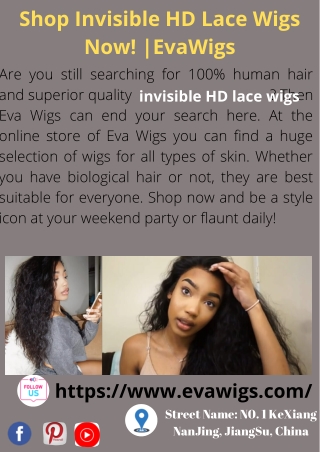 Shop Invisible HD Lace Wigs Now! |EvaWigs