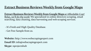 Extract Business Reviews Weekly from Google Maps