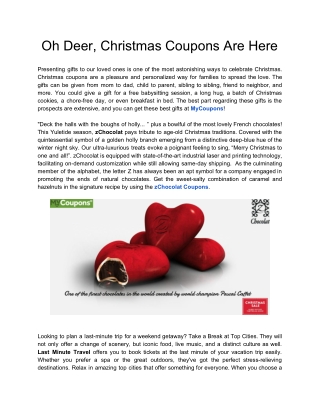 Oh Deer, Christmas Coupons Are Here