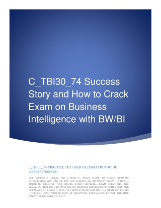 C_TBI30_74 Success Story and How to Crack Exam on Business Intelligence with BW/BI